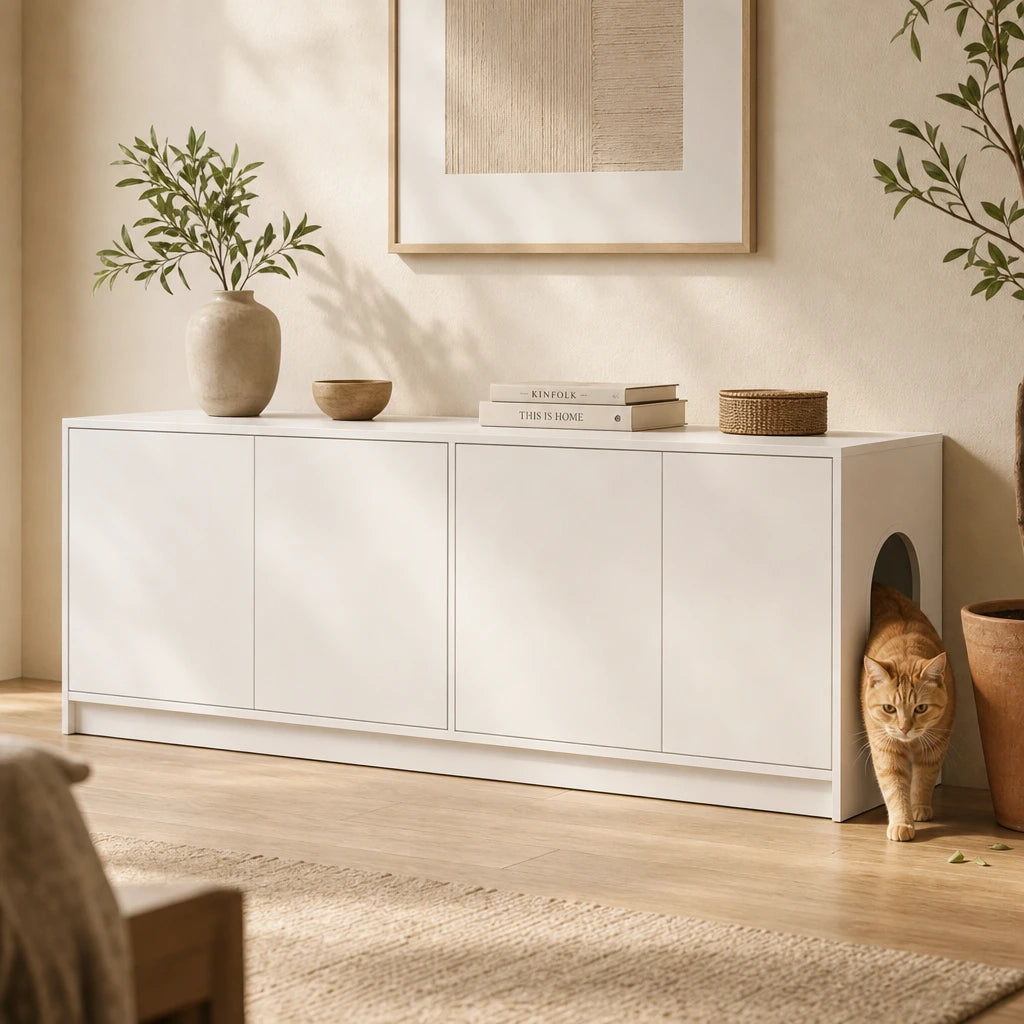 Meuble Litière Chat XXL Design Invisible — Éclipse