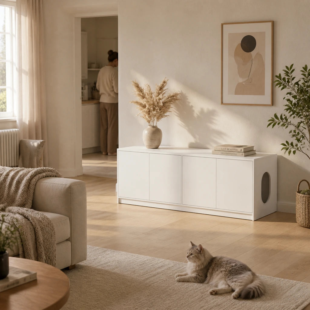 Meuble Litière Chat XXL Design Invisible — Éclipse